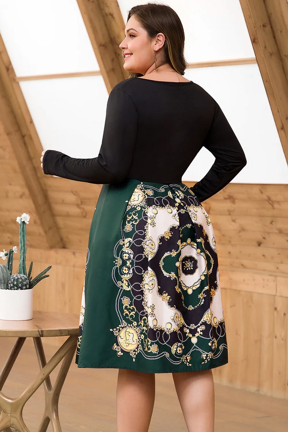 Женское винтажное платье элегантное вечернее с длинным рукавом Повседневное