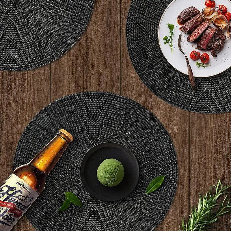 38 СМ Круглая Большая тканая подставка в скандинавском стиле Нескользящая