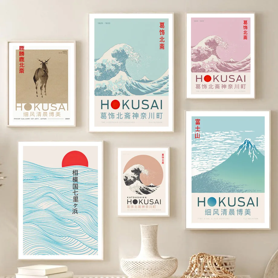 

Full Square 5D Diamond Painting Kits Katsushika Hokusai Wave Sun Mount Fuji Picture of Rhinestones Mosaic Home Wall Decoration