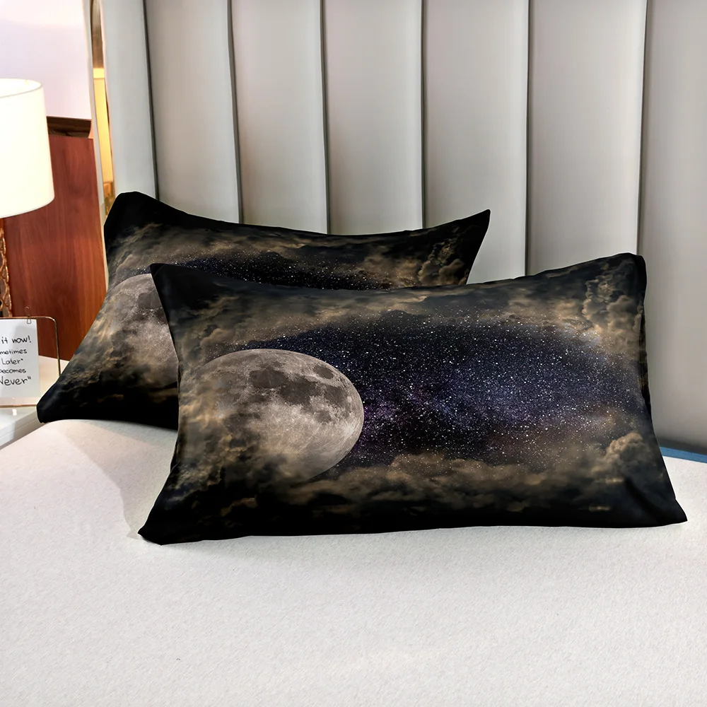 Постельное белье наборы пододеяльников с черным узором в виде облака и Луны для