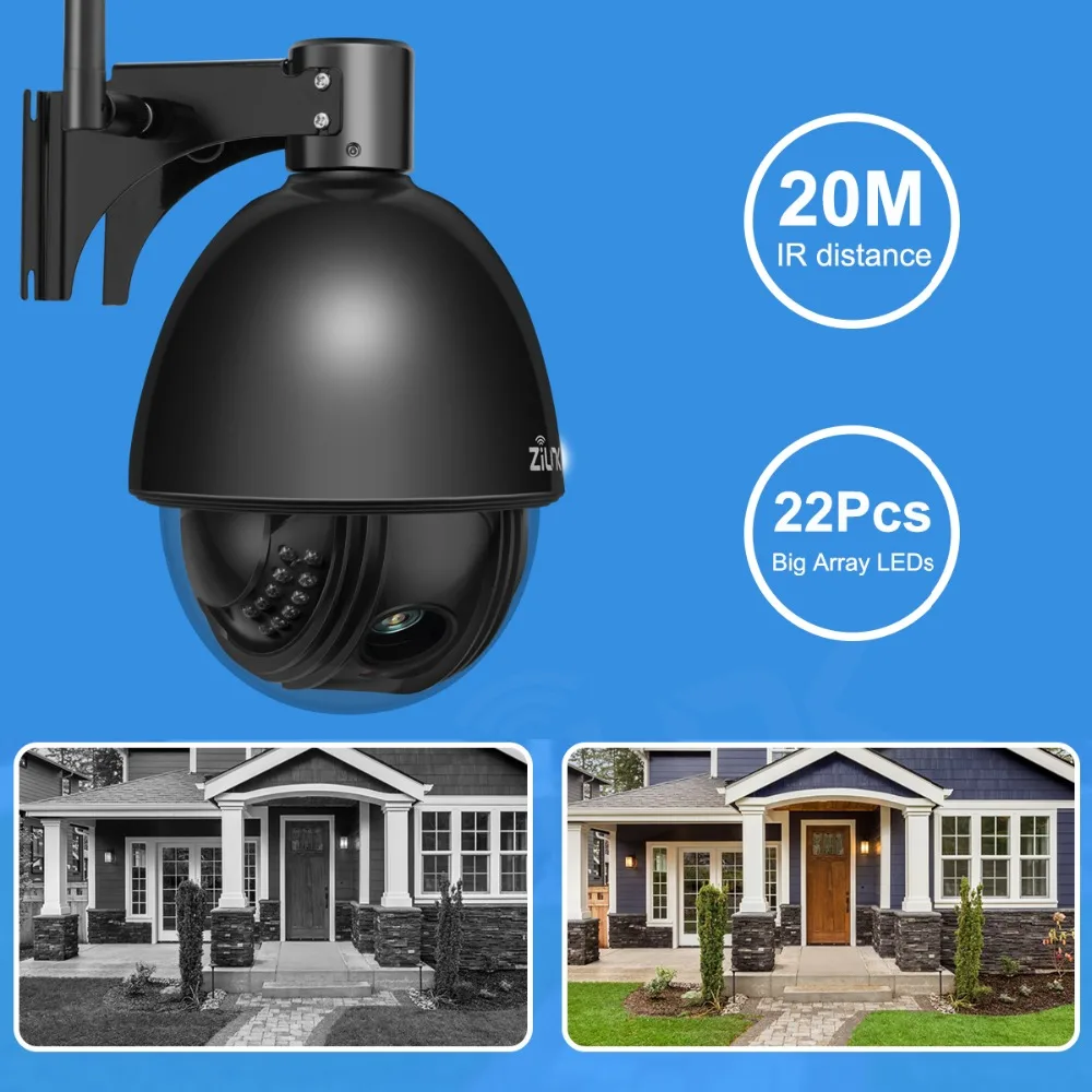 ZILNK 1080P Full HD PTZ скоростная купольная ip-камера с 5-кратным зумом, уличная Водонепроницаемая камера видеонаблюдения, WiFi, мини-камера с датчиком движения ONVIF H.264