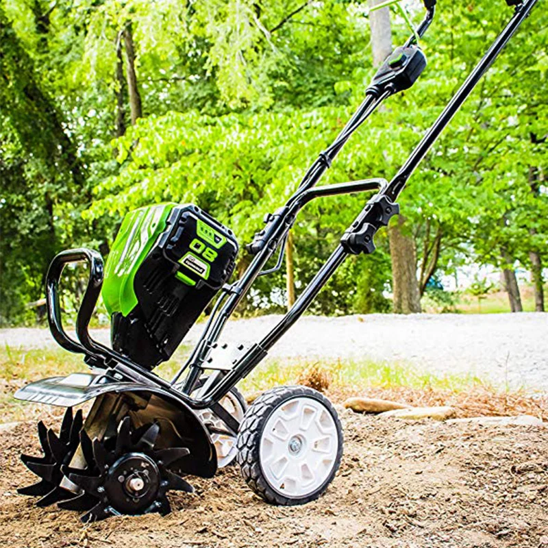 GREENWORKS 82V 10&quot Hand Push Power Tiller/Cultivator Rotary Cropper Small Farm Machinery Walking Cultivator Battery Not Included |