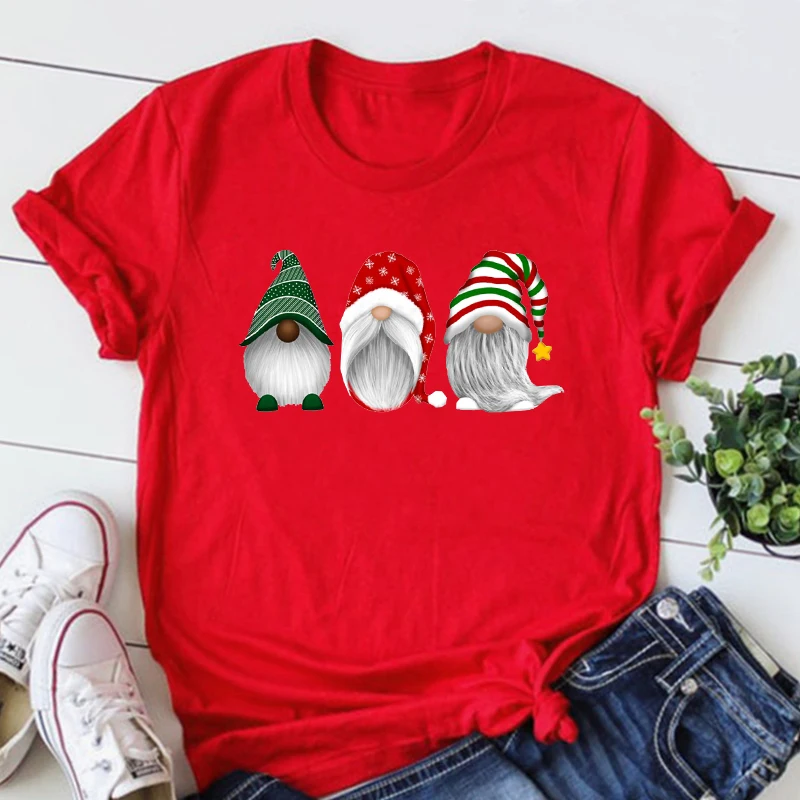 

Holiday Gnomes Classic Graphic T Shirts Goth Clothes Christmas Women Sexy Tops Gnomes Print Graphic Tees Aesthetic Jesus Tops L