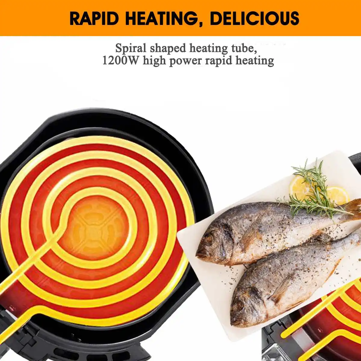 1200W 4L Health Fryer Cooker Smart Touch LCD Airfryer Pizza Oil free Air многофункциональная умная фритюрница