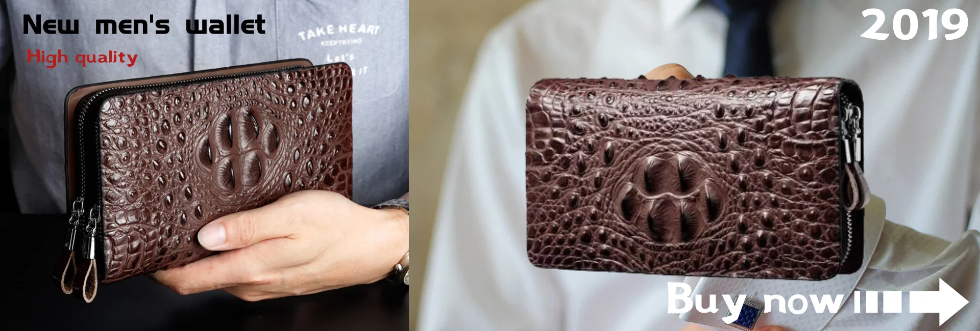 Men Wallet Crocodile Pattern Purse Men's High Capacity Clutch Bags Zipper cardholder pochette crocodile pattern men's wallet