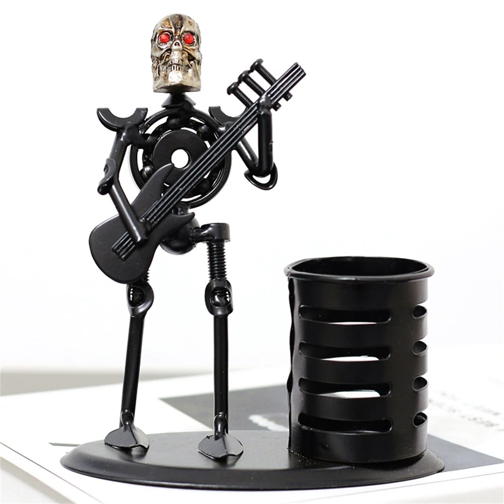 Desk Decor Retro Creative Iron Skull Shape Pen Holder Personality Student Graduation Gift Home Decoration Accessories Miniatures | Дом и сад