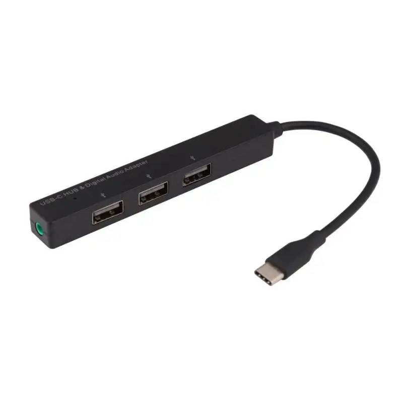 11 USB-C Hub TypeC 3.5mm Digital Audio Adapter 3 Ports USB 2.0 HUB for MacBook Pro Mobile Phones ChromeBook Laptop Computer | Компьютеры и