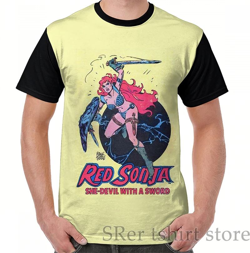 Футболка Мужская/женская с забавным принтом топ графическим Красной Sonja