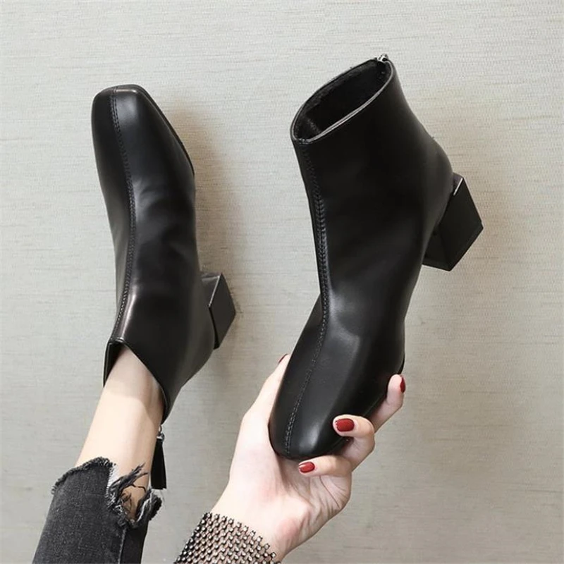 

Женские ботильоны из искусственной кожи, на квадратном каблуке