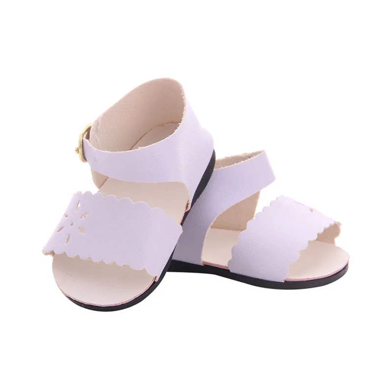 Обувь для кукол кожаные сандалии с блестками на плоской подошве простой стиль 18