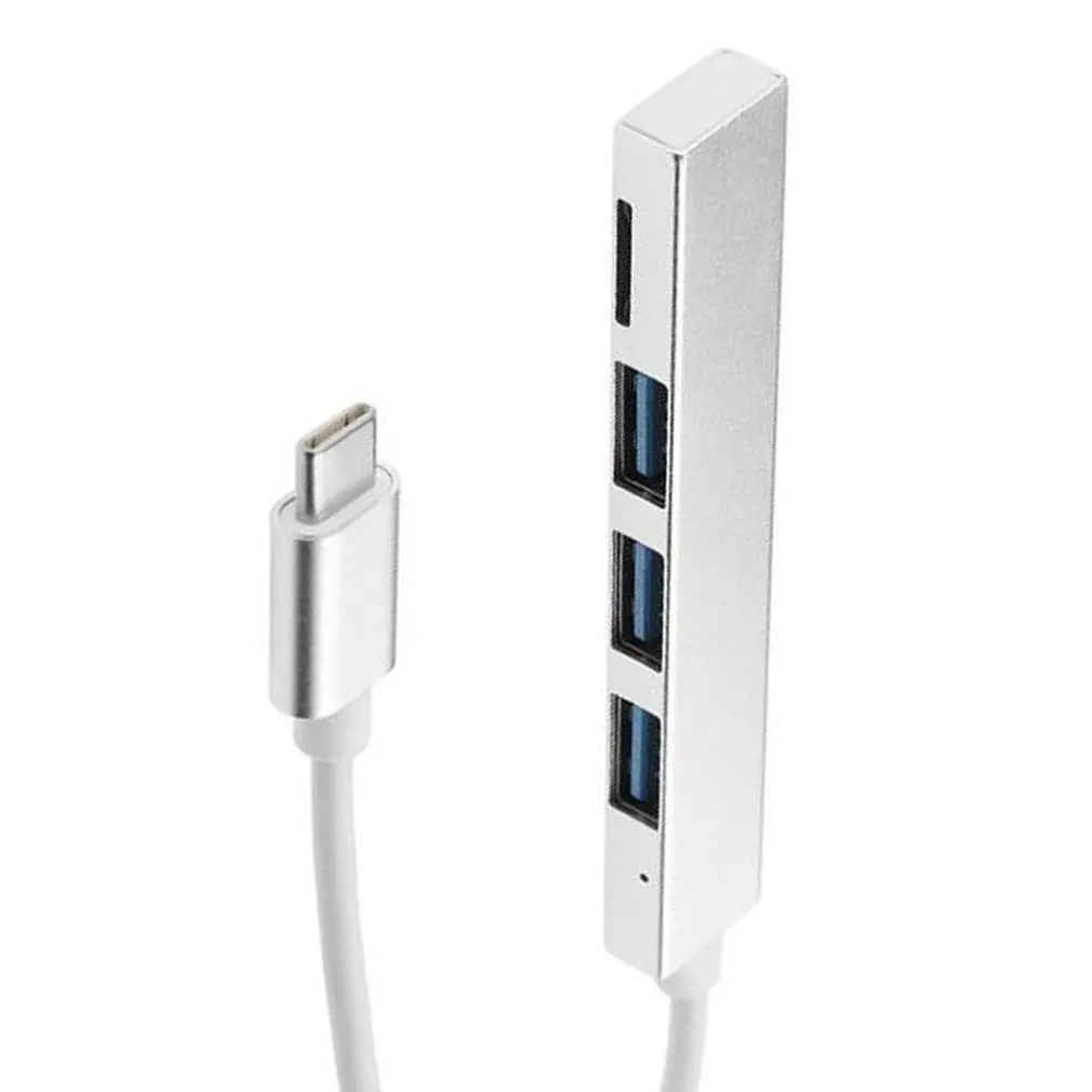 4 в 1 USB 3.0 Type C концентратор на 3 из магниевого сплава с TF ридером слотом порта для