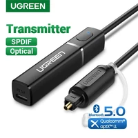 ugreen bluetooth 5 0 transmitter aptx ll spdif 3 5mm optical aux audio adapter wireless transmitter for tv headphone pc ps4 musi