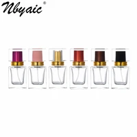 nbyaic 50pcs high end perfume bottling 30ml portable square glass bottle sprayer acrylic cap empty bottle multicolor