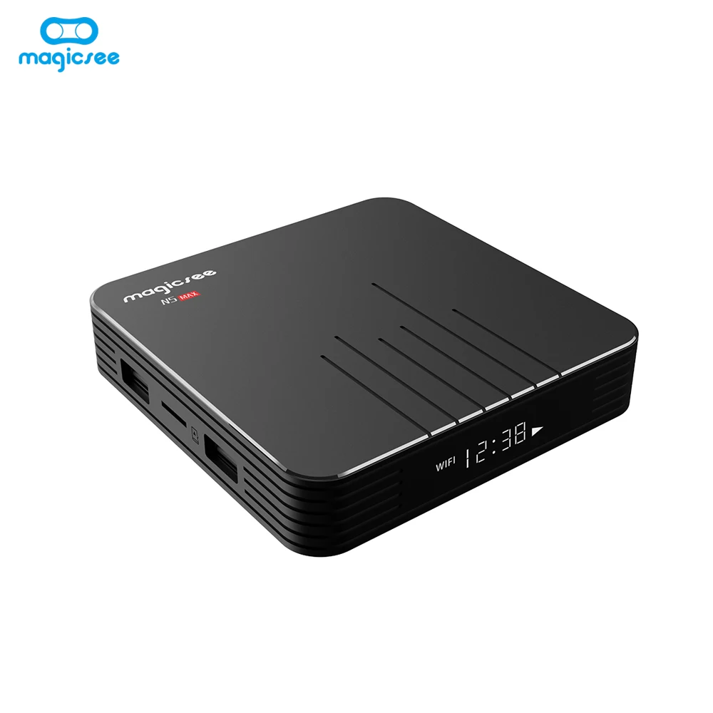Magicsee N5 MAX Amlogic S905X3 четырехъядерный ARM Cortex A55 Android 9 0 4 ГБ 32 ГБ/64 Гб BT 100 м телеприставка