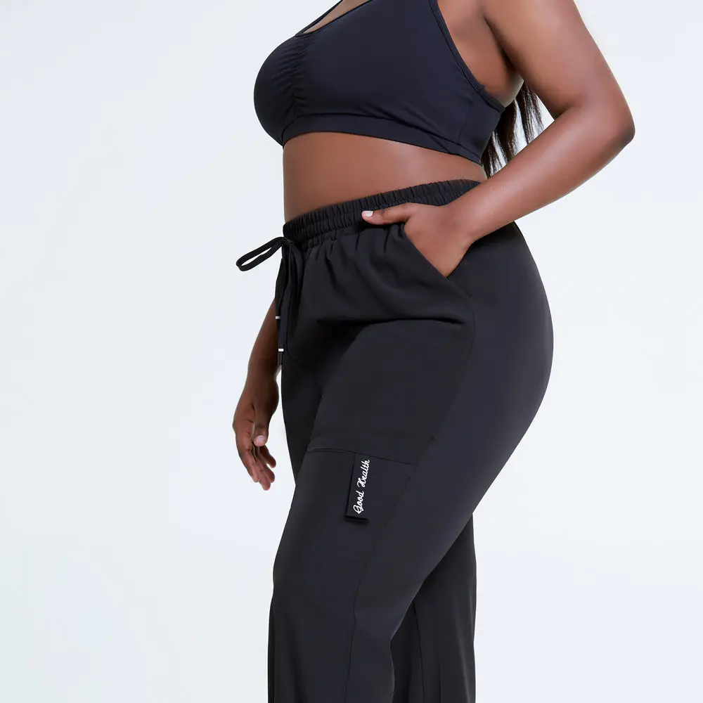 

Women Pants Sports Leggings Black Plus Size Running Pants Loose L-4XL Leggings With Pockets For Fitness Gym Sportswear