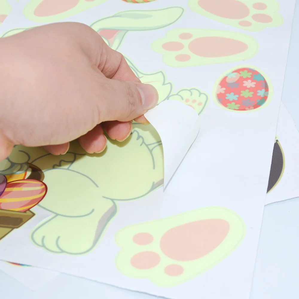 Пасхальные светящиеся наклейки на стену с кроликом для детей яйца кролика