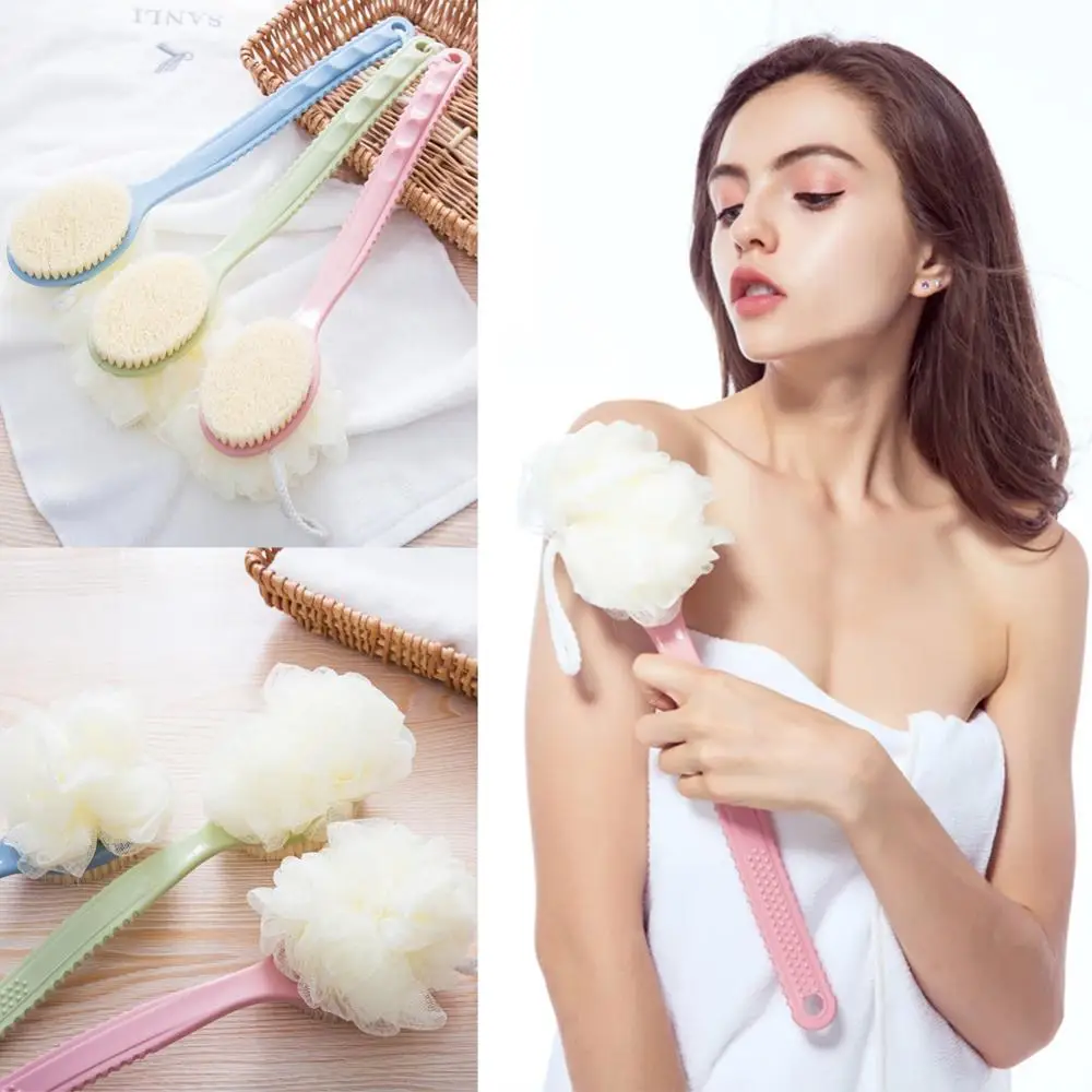 

Bath Brush Dual Purpose Long Handle Bath Brush Flower Body Massage and Bath Body Care Tools Exfoliating Back Scrub