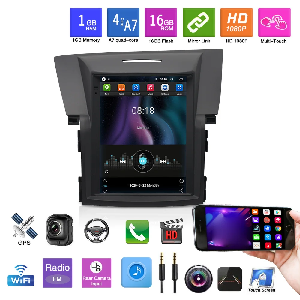 1 Гб + 16 ГБ Android 10 5 5-дюймовый сенсорный экран стерео радио плеер GPS для Honda CRV 9 7 2012 2013