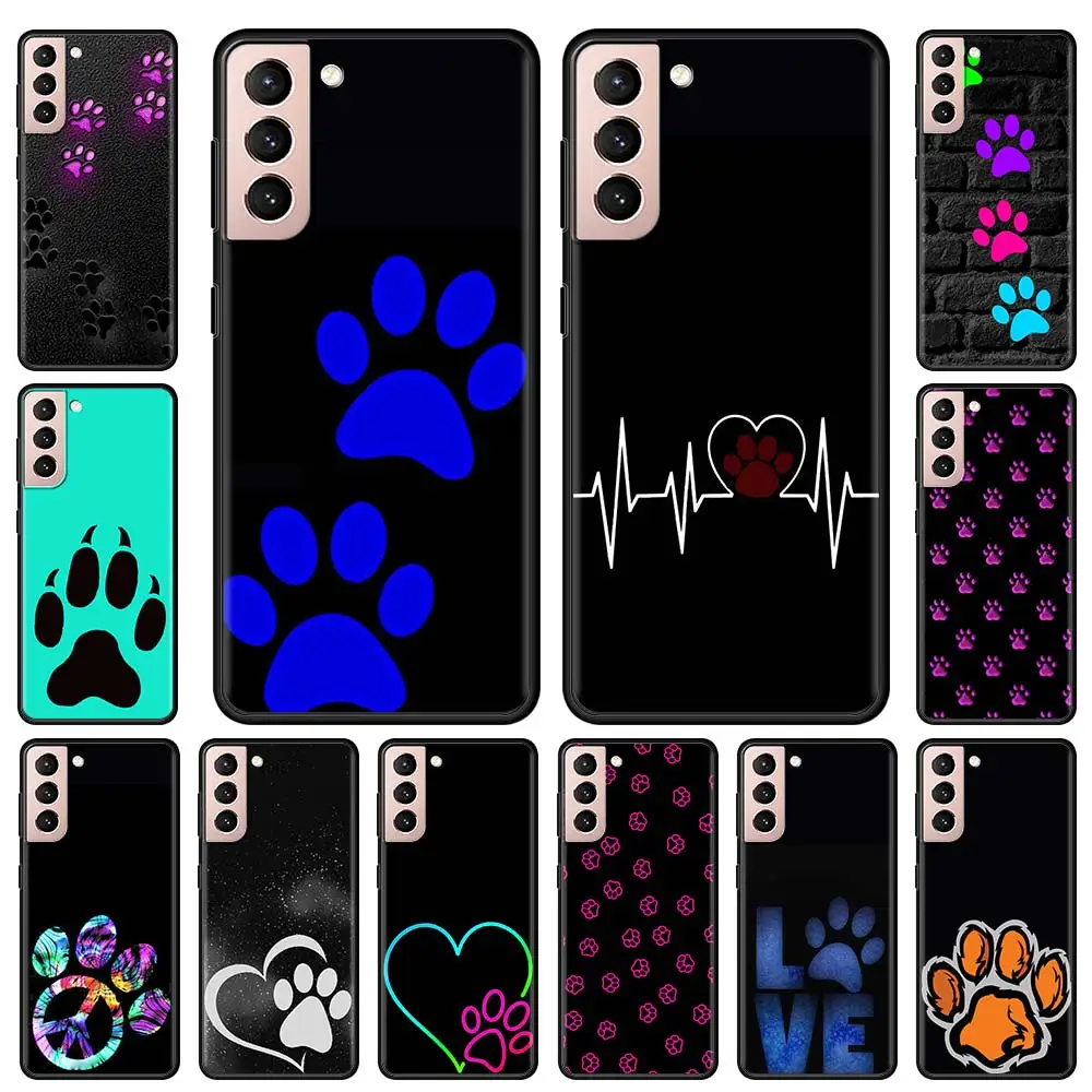 

Cat Dog Paw Animal Silicone Phone Case Cover for Samsung Galaxy S21 S20 Ultra S10 Lite S9 S8 Plus S20 FE S10e Soft Funda Coque
