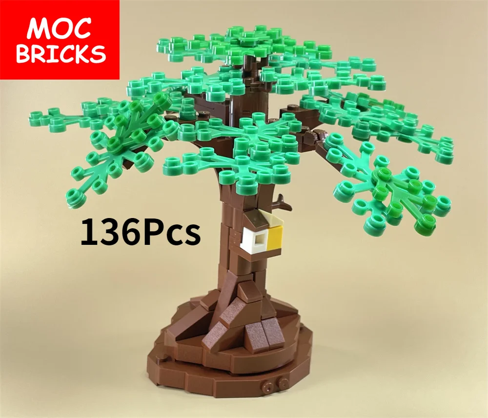 Кубики MOC с изображением города улицы дома ствола дерева идея украшения