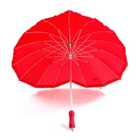 creative heart shaped love umbrella adult bridal wedding gift solid red waterproof wind resistant men and women umbrellas