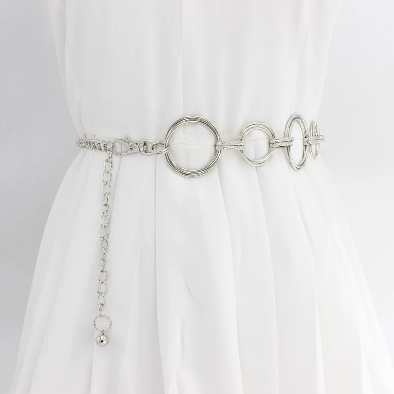 Style-7 CETIRI Модные женские с высокой талией круглый круговая цепь пояс для платья женские Девушки Дизайнер под металл, серебро, золото ремни женские - Цвет: Style-7