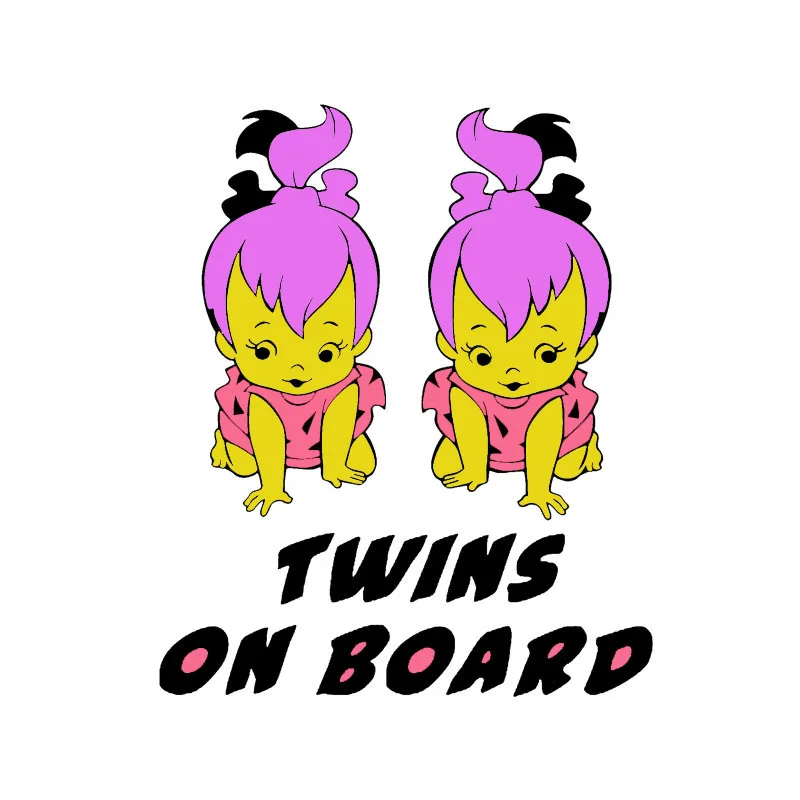 

TWINS ON BOARD KK Lovely Girl Warning Car-Sticker for Bumper Windshield Laptop suv Vinyl Decal Auto Exterior Decoration 18*15cm