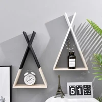 nordic style wooden x triangle shelf decoration rack creative home furnishings wall hanging wall decoration storage rack