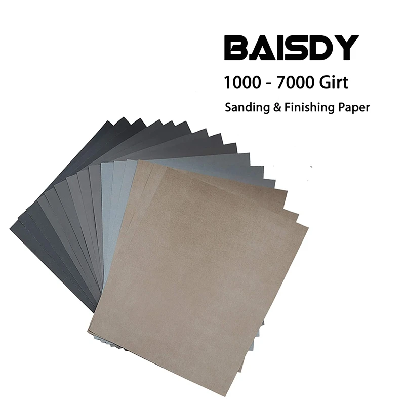 

Promotion! 15Pcs Wet Dry Sandpaper 1000 -7000 Assorted High Grit Polishing Sandpaper Sheets for Automotive Wood Metal Sanding