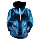 Весенне-осенние толстовки с 3D принтом волка для мальчиков и девочек детская верхняя одежда Свитшот одежда детский пуловер с длинным рукавом Топ оверсайз