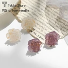 Серьги-клипсы женские полимерные в форме цветка, золотого цвета