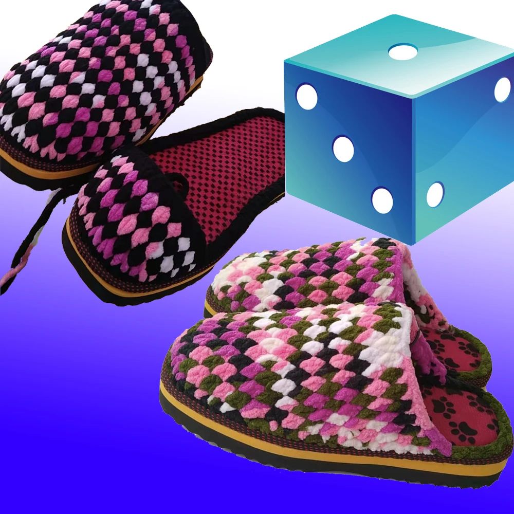 

Fashion Hand-knitted Knitted Woolen Slippers Winter Men And Women Non-slip Warm Woven Slippers Can Be Customized As Gifts