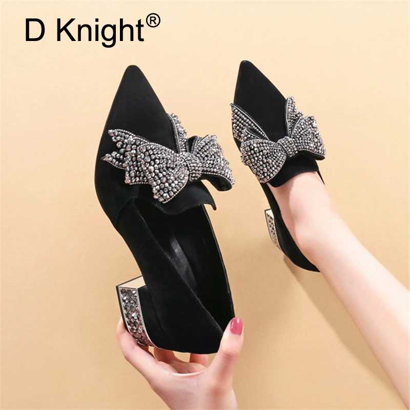 

Туфли-лодочки женские на высоком толстом каблуке, с острым носком, без застежки, весна 2020