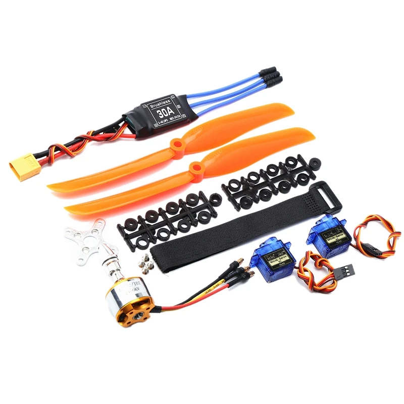 A2212 1400KV бесщеточный двигатель 30A ESC XT60 Plug SG90 9G Mini Servo 8060 Propeller для радиоуправляемого