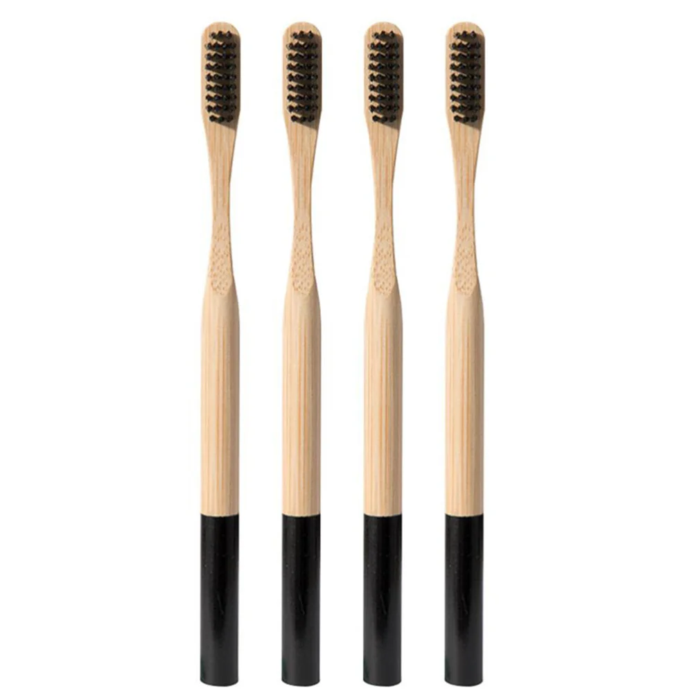

1 Set of 10pcs Toothbrushes Natural Bamboo Handle Toothbrushes with 2pcs Toothbrush Holder