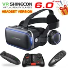 Оригинальный VR shinecon 6.0 гарнитура Версия Очки виртуальной реальности 3D очки гарнитура шлемы смартфон полный пакет + контроллер