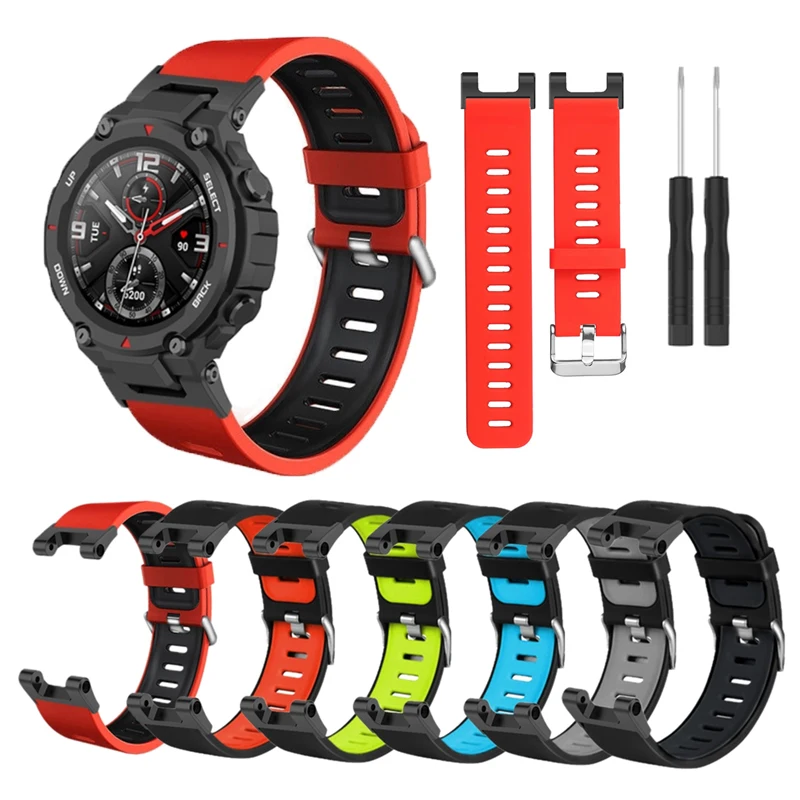 

Силиконовый ремешок для наручных часов для Huami Amazfit T-Rex Sport, сменный Браслет Для Xiaomi Huami Amazfit T rex Pro Correa