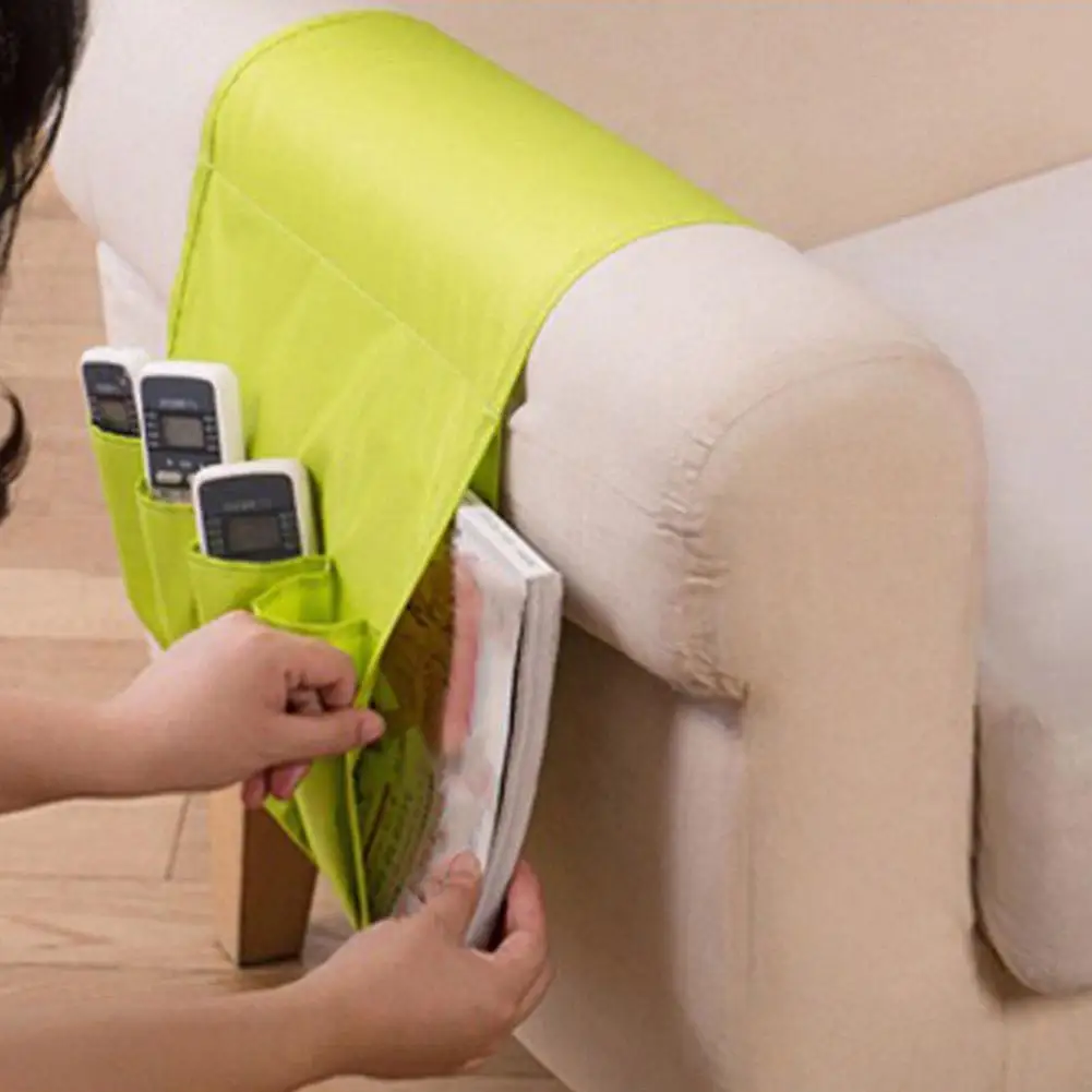 

Storage Bag Foldable Home Sofa Arm Rest TV Remote Control Organizer Holder 4 Pockets Chair Couch Magazine Storage Bag