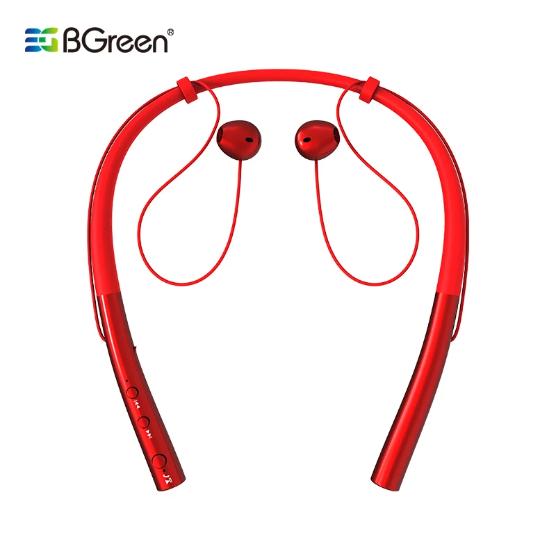 BGreen спортивные водонепроницаемые bluetooth-наушники беспроводные стерео гибкие шейные полосы гарнитура с магнитом адсорбции металлический корпус