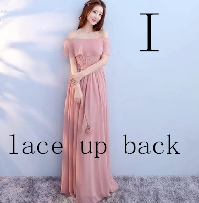 I lace up back Vestidos de festa vestido longo para casamento, новые шифоновые платья для подружек невесты, 10 стилей, большие размеры, недорогие платья для гостей, W4302 - Цвет: I lace up back