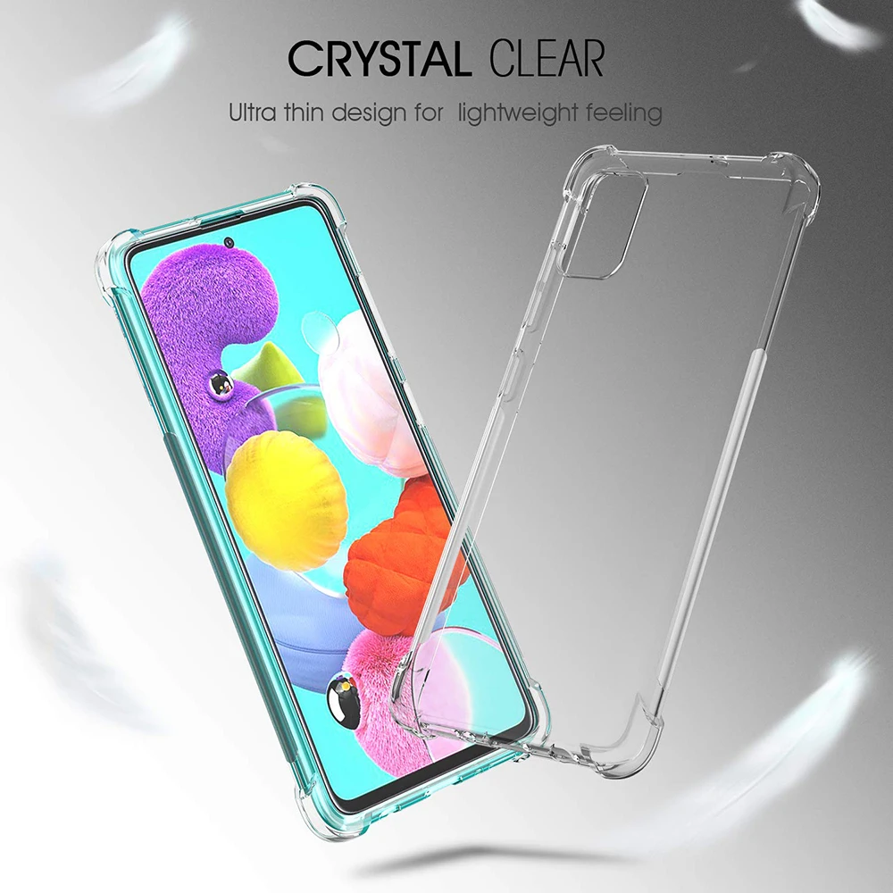 Shockproof Case for Samsung Galaxy A72 A71 A51 A42 A41 A31 A21s A11 M51 M31 M31s M21s M21 M12 M1 5G UW Silicone Back Cover Cases