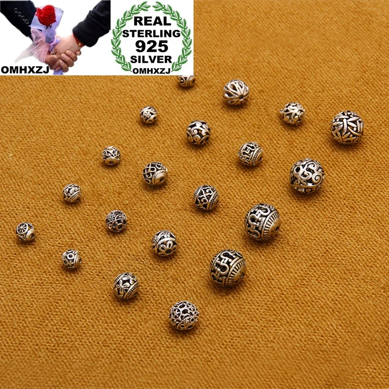 

OMHXZJ Wholesale ZB495 DIY Jewelry Making Accessories Findings Components Bracelet Necklace Tibetan Silver Spacer Round Beads