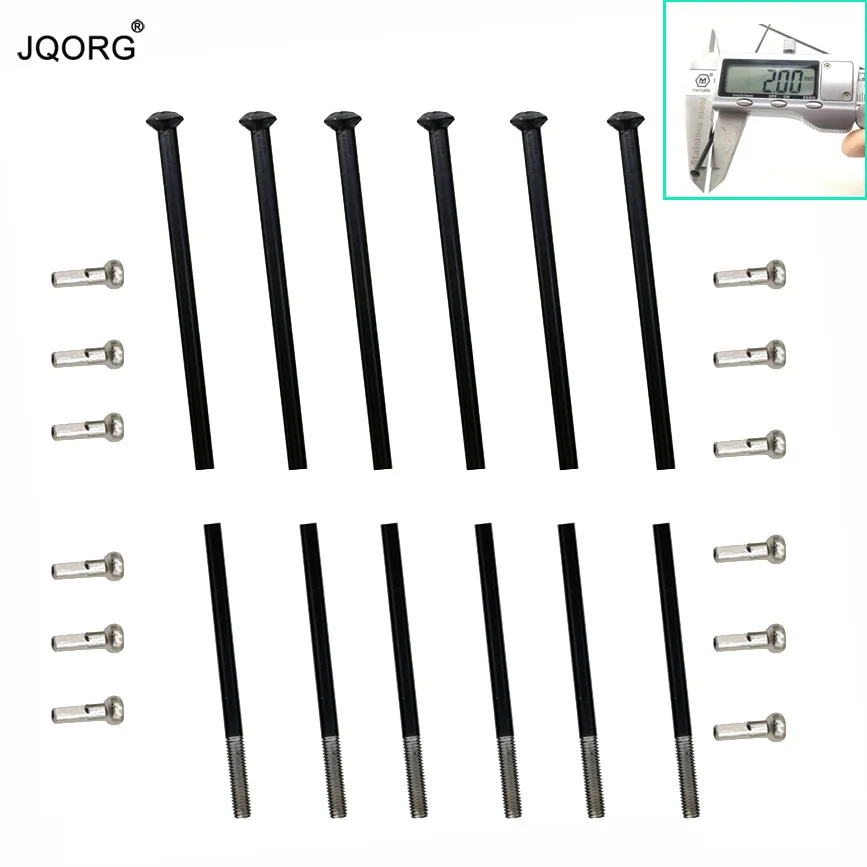 

36 Pieces A Lot Diameter 2.0 mm Black Color J-bend 304 Stainless Steel Material Electrophoresis Surface Mountain Bicycle Spokes