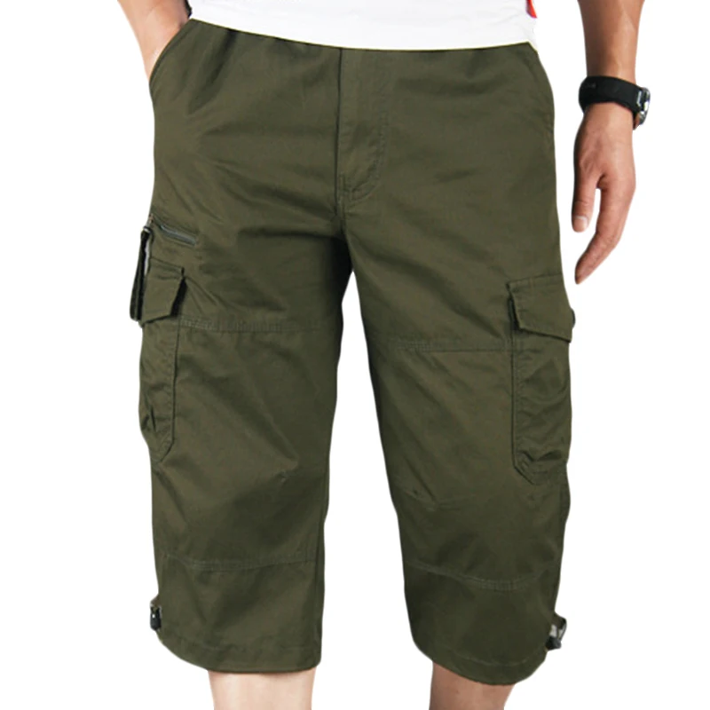 

Summer Men Pants Cropped Trousers Solid Military Men's Clothing Pants Streetwear Men Joggers Ropa Hombre Cargo Pants Men