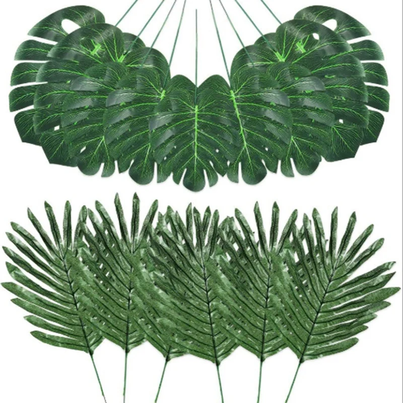 

70PC Artificial Palm Leaf Tropical Leaf Decoration Jungle Party Decoration Beach Birthday Hawaii Party Decoration