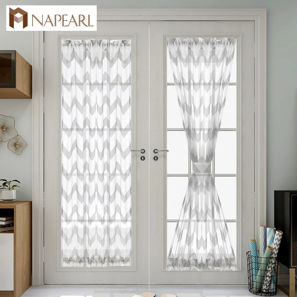 NAPEARL 1 шт. волнистые жаккардовые шторы двери ворота спальни в полоску дизайн