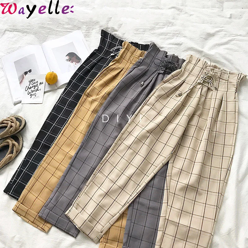 Обувь в японском стиле Харадзюку на штаны клетку Для женщин 2019 модная женская