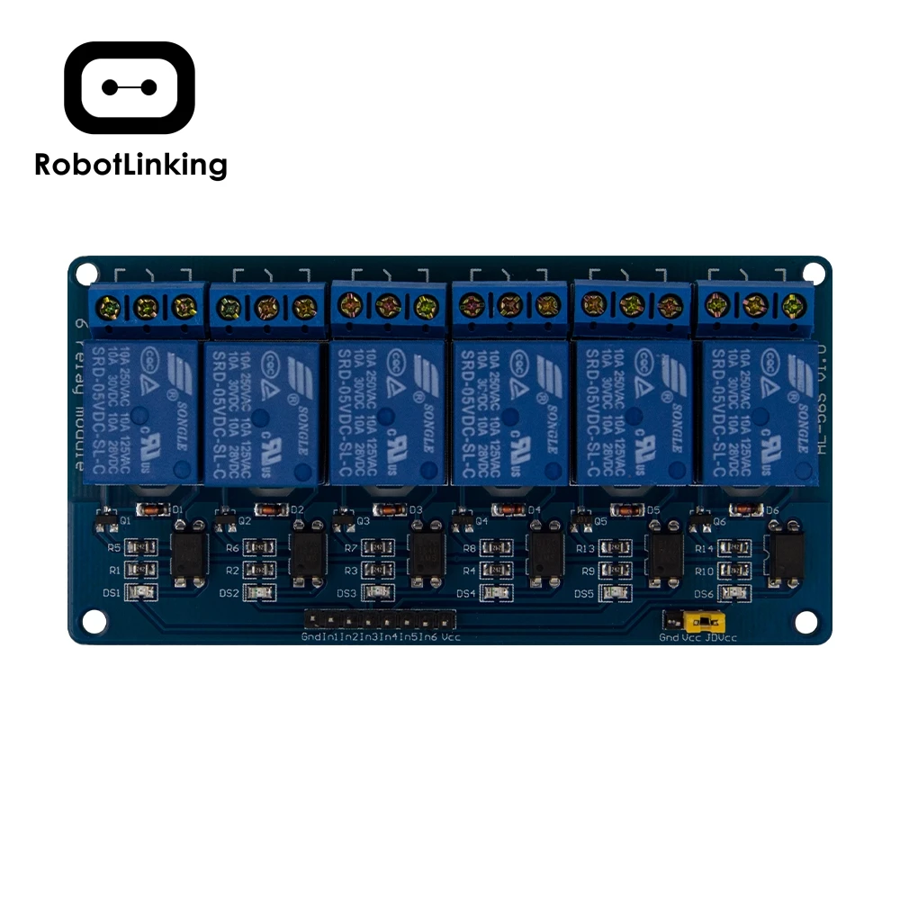 5V 6 Channel Relay Module with light coupling for Arduino PIC ARM DSP AVR Raspberry Pi | Электронные компоненты и