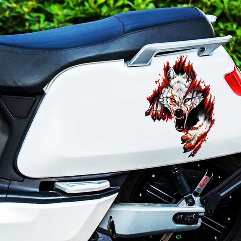 

3D Cartoons Wolf Head Car Stickers Motorcycle Sticker Car Decoration Waterproof and Sunscreen Car Accessories 18cm*25cm