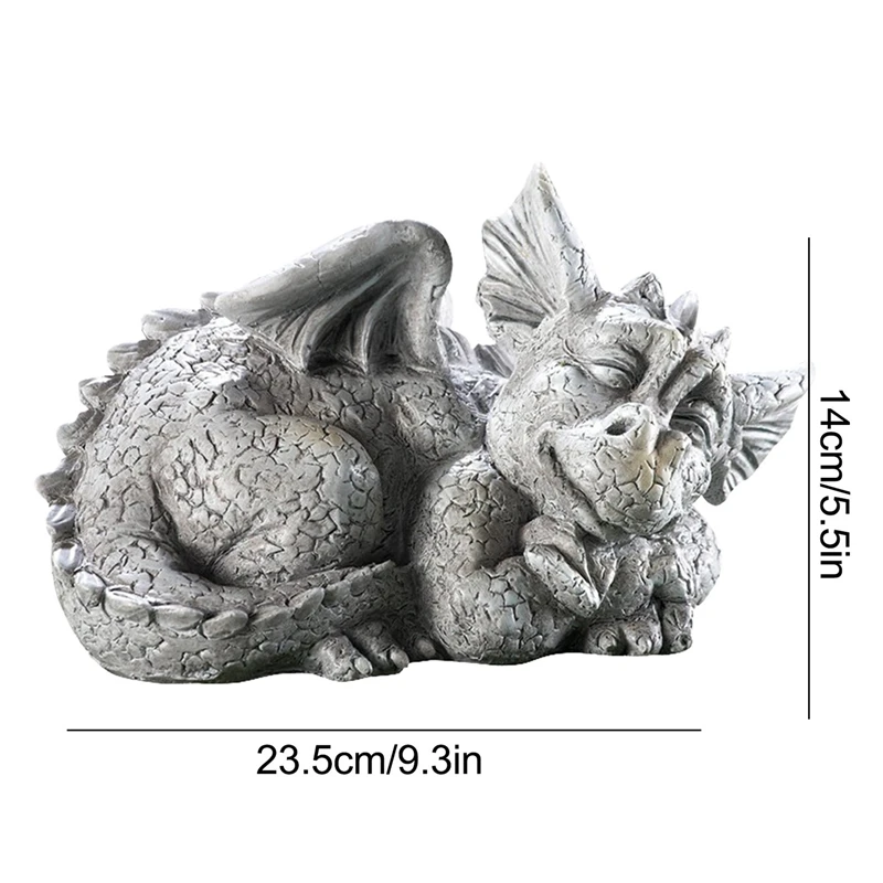 Dragon Baby Garden Statue Adorable Sleep Portrait Stone Outdoor Decoration For Home Art Ornaments Lawn Yard Decor | Дом и сад